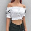The Best Women Casual Off Shoulder Tank Tops Vest T shirt Ladies Beach Holiday Crop Tops Shirt Outwear Streetwear Online - Hplify
