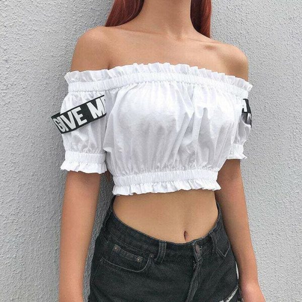 The Best Women Casual Off Shoulder Tank Tops Vest T shirt Ladies Beach Holiday Crop Tops Shirt Outwear Streetwear Online - Hplify