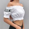 The Best Women Casual Off Shoulder Tank Tops Vest T shirt Ladies Beach Holiday Crop Tops Shirt Outwear Streetwear Online - Hplify