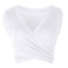 The Best Women Casual Sleeveless Tank Tops Ladies Sexy V Neck Bandage Solid Vest Crop Short Shirt Online - Hplify