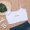 The Best Women Casual Solid Tank Tops Letter Print Vest Blouse Ladies Fashion Camisole Sleeveless Crop Top Shirt Online - Hplify