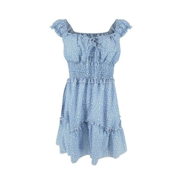 The Best Women Casual Summer Boho High Waist Short Mini Dress Frill Lady Short Sleeve Holiday Beach Dress Sundress New Online - Hplify