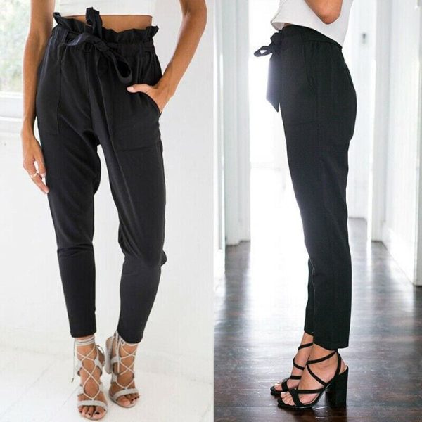 The Best Women Casual Sweatpants Jogger Dance Harem Pants Sports Baggy Slacks Pleated High Waist Loose Long Trousers Online - Hplify