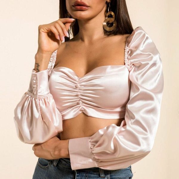 The Best Women Casual Tank Crop Tops Vest 2019 New Ladies Casual Long Sleeve T-Shirt Holiday Clothes Online - Hplify