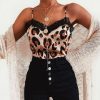 The Best Women Casual V Neck Leopard Print Lace Camisole Ladies Summer Holiday Tank Vest Blouse Cami Crop Tops New Online - Hplify