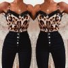 The Best Women Casual V Neck Leopard Print Lace Camisole Ladies Summer Holiday Tank Vest Blouse Cami Crop Tops New Online - Hplify