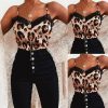 The Best Women Casual V Neck Leopard Print Lace Camisole Ladies Summer Holiday Tank Vest Blouse Cami Crop Tops New Online - Hplify