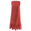 women clothing Casual Red Sleeveless Ruffled Loose Women Dress Summer Shirt Dress Stright Dress Red Dress - Hplify