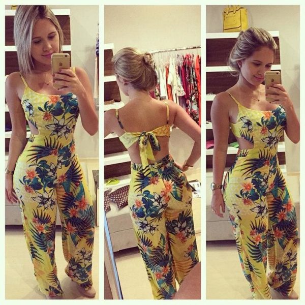 The Best Women Clubwear Summer Bodycon Party Jumpsuit Romper Trouser Ladies Fit and Flare Floral Bandage Jumpsuits Female Clothing Online - Hplify