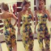 The Best Women Clubwear Summer Bodycon Party Jumpsuit Romper Trouser Ladies Fit and Flare Floral Bandage Jumpsuits Female Clothing Online - Hplify