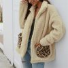 The Best Women Coats And Jackets Plus Size Leopard Pocket Winter Warm Fleece Coats Online - Hplify