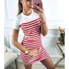 The Best Women Crew Neck Striped Short Sleeve Slim Fit T-shirt Dress Summer Ladies Casual Bodycon Mini Dresses Sundress Online - Hplify