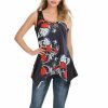 The Best Women Crew Neck Tops Shirt Fashion Ladies Loose Tunic Casual Blouse Vest Summer Beach Holiday Tank Top Plus Size Online - Hplify