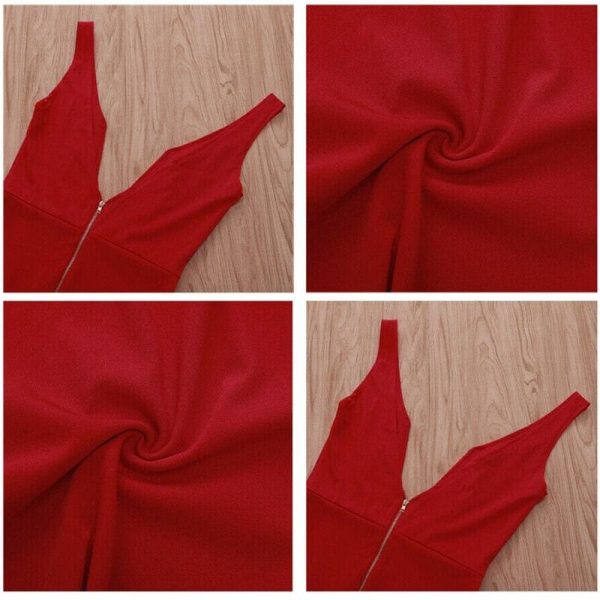 The Best Women Dress Ladies Deep V-neck Sleeveless Bandage Bodycon Evening Party Club Short Mini Dress Online - Hplify