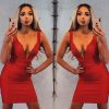 The Best Women Dress Ladies Deep V-neck Sleeveless Bandage Bodycon Evening Party Club Short Mini Dress Online - Hplify