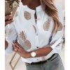 The Best Women Fashion Crew Neck Long Sleeve Office Lady Summer Blouse Shirt Women Pineapple Floral Casual Shirts Top Online - Hplify