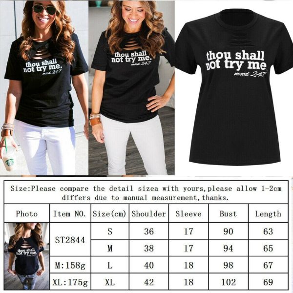 The Best Women Fashion Hollow Out Printed T-Shirts Ladies Workout Casual Cotton Outdoor Tops Shirt Summer Clothes Online - Hplify