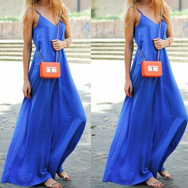 The Best Women Fashion Party Clubwear Casual V-neck Spaghetti Strap Solid Loose Wide Leg Playsuit Ladies Romper Trousers Online - Hplify