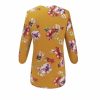 The Best Women Floral Print Chiffon Blouse Three Quarter V-Neck Casual Tops Online - Hplify