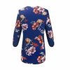 The Best Women Floral Print Chiffon Blouse Three Quarter V-Neck Casual Tops Online - Hplify