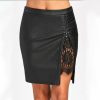 The Best Women Formal Lace Leather High Waist Short Skirt OL Ladies Summer Casual Bodycon Slim Mini Skirt Pencil Sundress Online - Hplify