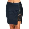 The Best Women Formal Lace Leather High Waist Short Skirt OL Ladies Summer Casual Bodycon Slim Mini Skirt Pencil Sundress Online - Hplify