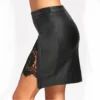 The Best Women Formal Lace Leather High Waist Short Skirt OL Ladies Summer Casual Bodycon Slim Mini Skirt Pencil Sundress Online - Hplify