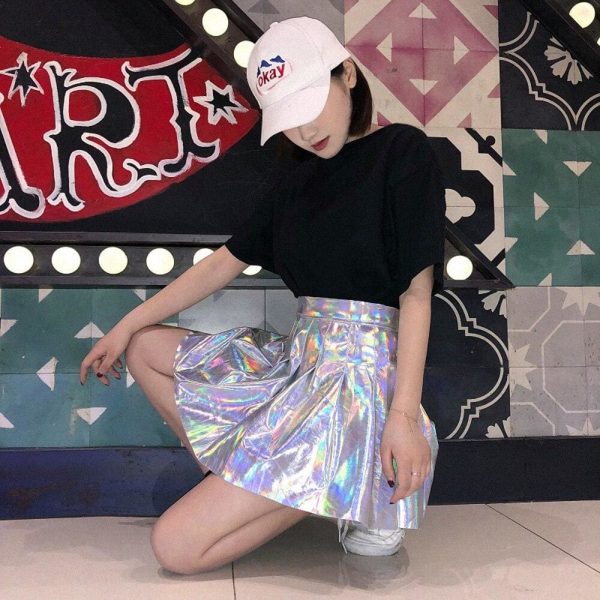 The Best Women Girls Leather Short Skirt Fashion Cheerleader Costume High Waist Mini Skater Casual Party Short Skirt Online - Hplify