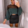 The Best Women Glitter Sequins Blouse Shirts Sexy Mesh Sheer Long Sleeve Blouse Summer Autumn Lady Shirt Top Female Fashion Office Tops Online - Hplify