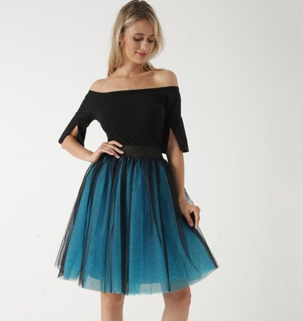 The Best Women Gradient Suspender Skirt Ladies Casual Elastic High Waist Five Layer Veil  Mesh Tulle Skirt Summer Evening Party Sundress Online - Hplify