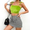 The Best Women Green Strap Bandeau Stretch Short Vest Crop Ladies Summer Beach Sleeveless Top Holiday Clothes Online - Hplify