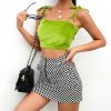 The Best Women Green Strap Bandeau Stretch Short Vest Crop Ladies Summer Beach Sleeveless Top Holiday Clothes Online - Hplify