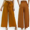 The Best Women High Waist Flared Wide Leg Long Pants OL Ladies Workout Casual Solid Palazzo Long Loose Trousers Summer Clothes Online - Hplify