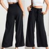 The Best Women High Waist Flared Wide Leg Long Pants OL Ladies Workout Casual Solid Palazzo Long Loose Trousers Summer Clothes Online - Hplify