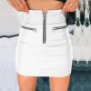 The Best Women High Waist PU Leather Bodycon Mini Skirt Ladies Evening Party Zipper Skirt Online - Hplify