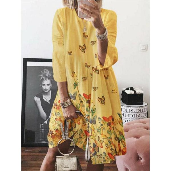 The Best Women Holiday Autumn Long Sleeve A-Line Ladies Casual Maxi Dress Summer Boho Beach Dress Sundress Online - Hplify