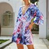 The Best Women Holiday Mini Playsuit Ladies Fashion Half Sleeve V-Neck Summer Shorts Jumpsuit Beach Casual Loose Boho Floral Rompers Online - Hplify