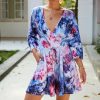 The Best Women Holiday Mini Playsuit Ladies Fashion Half Sleeve V-Neck Summer Shorts Jumpsuit Beach Casual Loose Boho Floral Rompers Online - Hplify