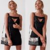 The Best Women Holiday Strappy Bodycon Sleeveless Slim Black Dress Ladies Summer Beach Party Mini Sundress New Online - Hplify