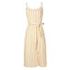 The Best Women Holiday Strappy Button Stripe Dress New Fashion Summer Ladies Beach Casual Sleeveless High Waist Sun Dress Hot Online - Hplify