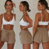 The Best Women Hot Shorts Summer Solid Casual Loose Shorts Bow Beach High Waist Mini Stretch Slim Tight Short Trousers New Online - Hplify