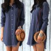 The Best Women Jeans Denim Pocket Long Sleeve Loose T Shirt Slim Mini Dress Summer Ladies Holiday Casual Sundress Online - Source Silk