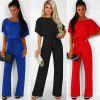 The Best Women Jumpsuit Fashion Bodysuit Crew Neck Short Sleeve Summer Cool Romper Ladies Casual Long Strappy Playsuits Online - Hplify