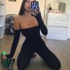 The Best Women Jumpsuits Ladies Clothes Long Sleeve Off Shoulder Bodycon Playsuit Party Jumpsuit Romper Trousers Womens Playsuits Online - Hplify