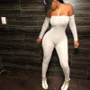 The Best Women Jumpsuits Ladies Clothes Long Sleeve Off Shoulder Bodycon Playsuit Party Jumpsuit Romper Trousers Womens Playsuits Online - Hplify