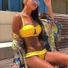 The Best Women Knotted Bikini Set Summer Hot Female Bandage Low Waist Push-Up Padded Swimwear Swimsuit Bathing Beachwear Online - Hplify