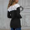 The Best Women Lace Blouse Casual Long Sleeve Tunic O-Neck Patchwork Blouses Online - Hplify