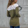 The Best Women Lace Blouse Casual Long Sleeve Tunic O-Neck Patchwork Blouses Online - Hplify