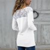The Best Women Lace Blouse Casual Long Sleeve Tunic O-Neck Patchwork Blouses Online - Hplify