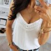 The Best Women Lace Cami Soft Sleeveless Crop Top Ladies Backless Party Clubwear Casual Summer White Shirt Clothes Online - Hplify